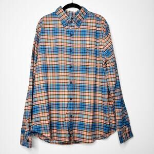 Todd Snyder Plaid Flannel Shirt Mens XL Blue Cotton Button Down